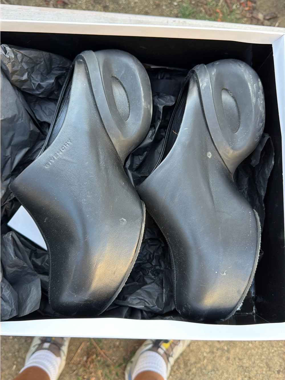 Givenchy Black Sculptural Platform Clogs - Women's